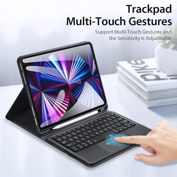 Leather Case With Bluetooth Keyboard & Touchpad For Ipad Air / Pro 11 - Black - Image 7
