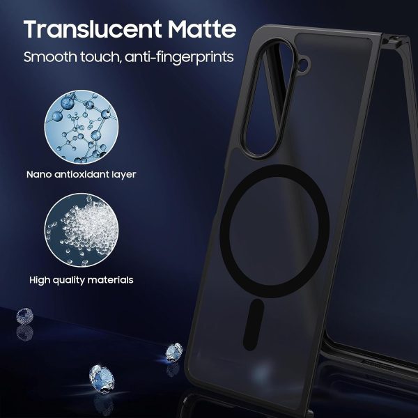 For Samsung Galaxy z Fold4 5G Ultra-thin Translucent Magsafe Case  - Black - Image 3