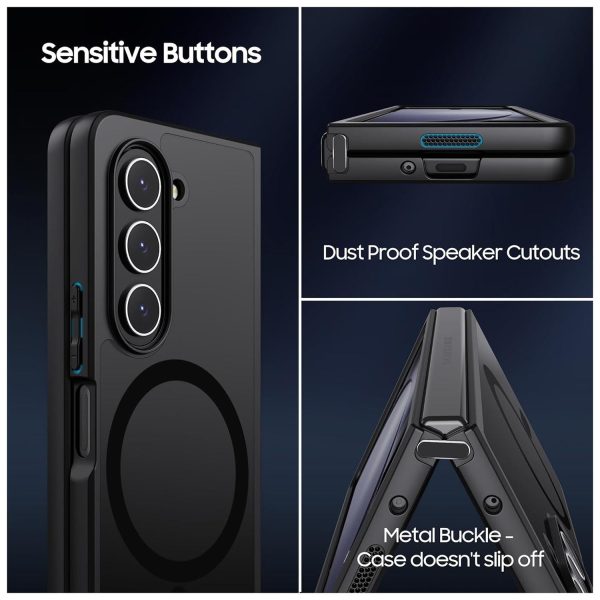 For Samsung Galaxy z Fold4 5G Ultra-thin Translucent Magsafe Case  - Black - Image 6