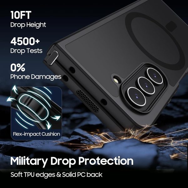 For Samsung Galaxy z Fold4 5G Ultra-thin Translucent Magsafe Case  - Black - Image 8