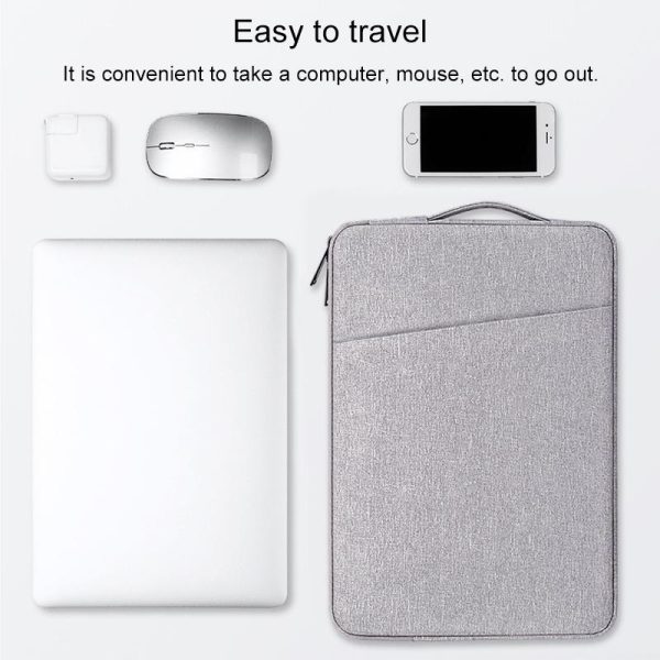 14.1 Inch Laptop Felt Sleeve Protective Case Carrying Bag - Grey - Image 12