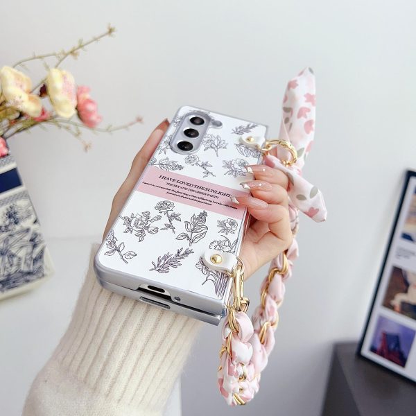 Floral Sketch Pearlescent Pc Case for Samsung Galaxy z Fold 4 - Image 5