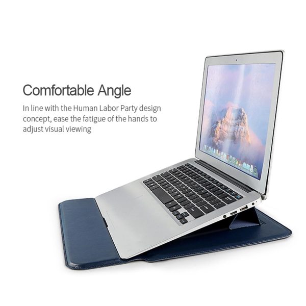 Multifunctional Notebook Liner Bag - Fits 14.1-15.4 Inch - Pu Material - Royal Blue - Image 6