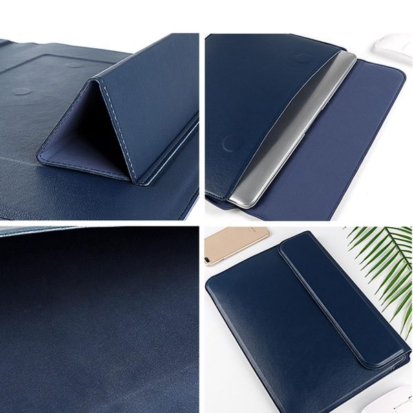 Multifunctional Notebook Liner Bag - Fits 14.1-15.4 Inch - Pu Material - Royal Blue - Image 8