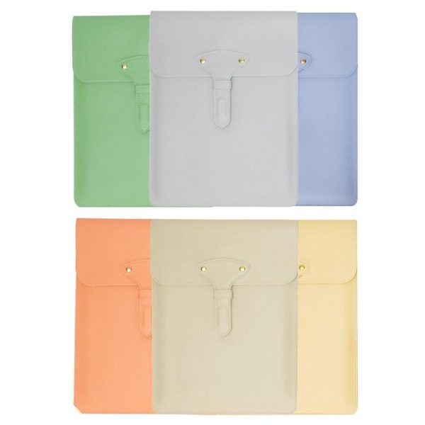 3-in-1 Waterproof Leather Laptop Liner Bag - 14 Inches - Light Grey - Image 3