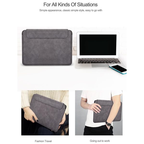 Lightweight Sheepskin Notebook Liner Bag - Deep Space Gray 14.1-15.4 Inch - Image 6