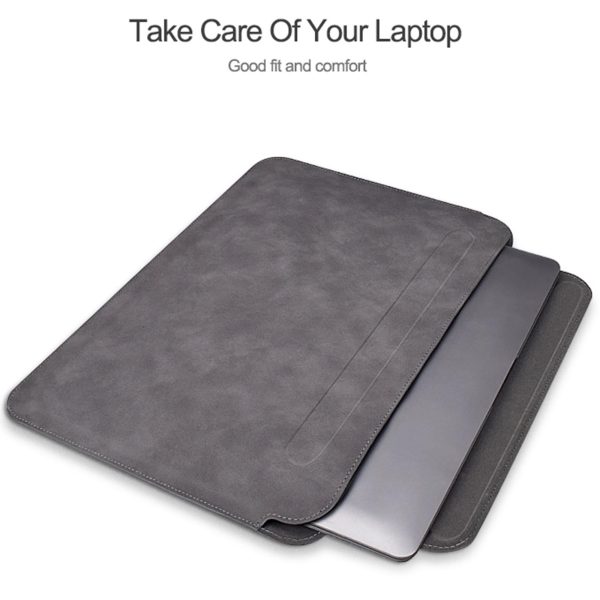 Lightweight Sheepskin Notebook Liner Bag - Deep Space Gray 14.1-15.4 Inch - Image 7