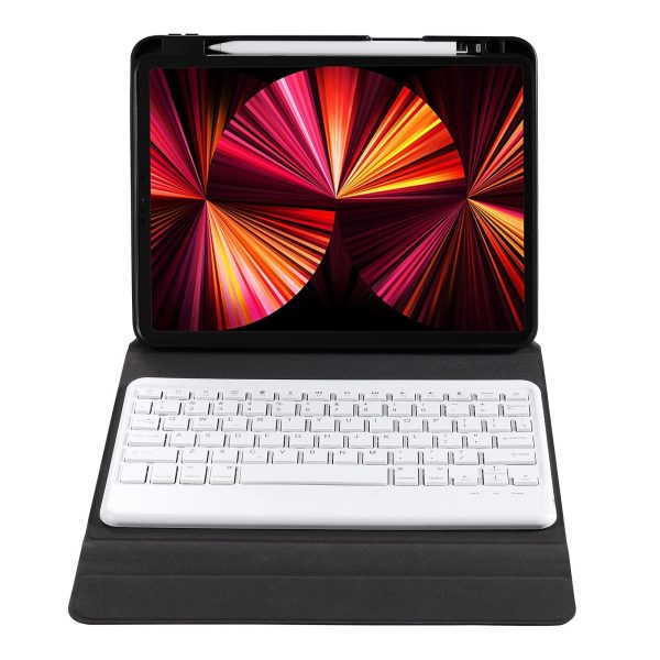10.2 / 10.5 Inch Bluetooth Keyboard Tablet Case With Triangle Holder & Pen Slot - Black Diamond Pattern - Image 6
