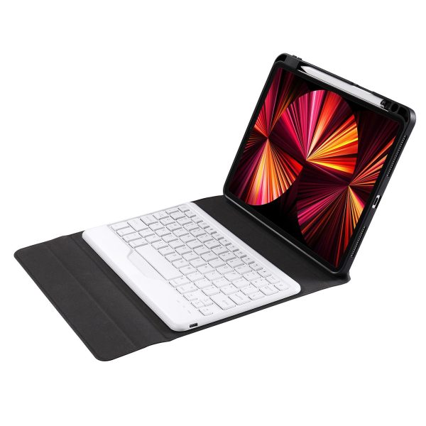 10.2 / 10.5 Inch Bluetooth Keyboard Tablet Case With Triangle Holder & Pen Slot - Black Diamond Pattern - Image 7