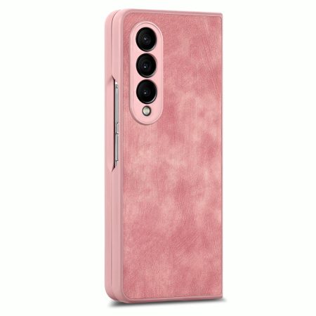 Vintage Leather Fold Case for Samsung Galaxy z Fold 4 - Pink