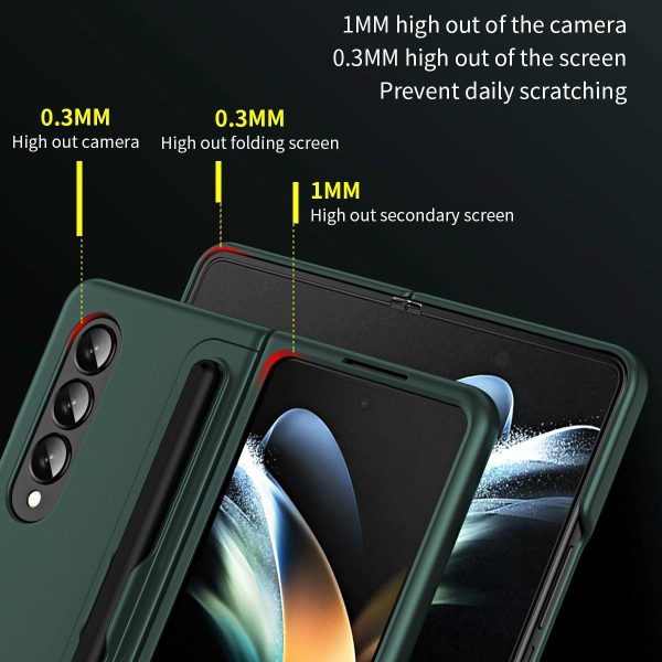 Detachable Pen & Phone Case for Samsung Galaxy z Fold 4 - 2 in 1 - Green - Image 4