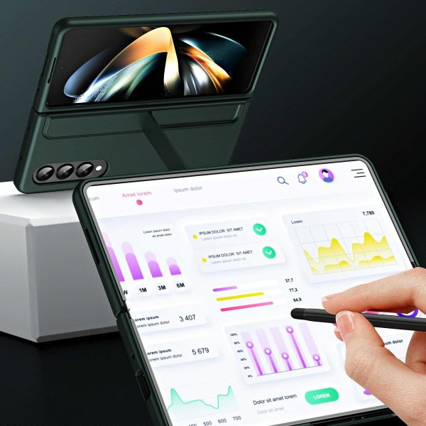 Detachable Pen & Phone Case for Samsung Galaxy z Fold 4 - 2 in 1 - Green - Image 5