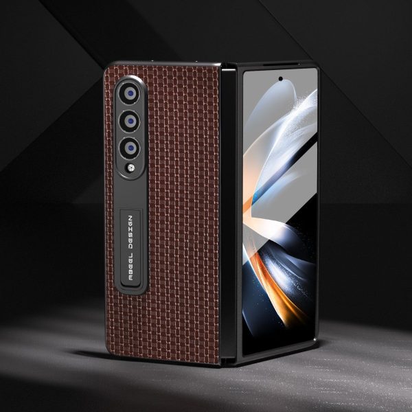 Premium Leather Phone Case with Holder for Samsung Galaxy z Fold 4 / 5g - Luxury Design - Night Green - Image 8