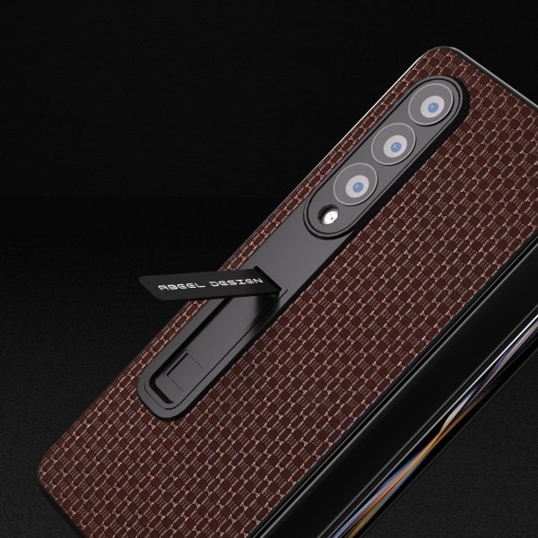 Premium Leather Phone Case with Holder for Samsung Galaxy z Fold 4 / 5g - Luxury Design - Night Green - Image 10
