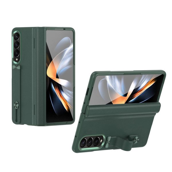Samsung Galaxy z Fold 4 Leather Wristband Phone Case - White - Image 2
