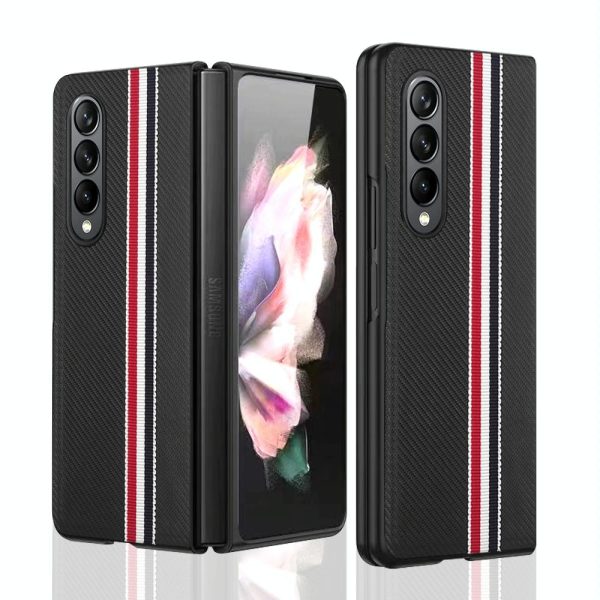 Shockproof Twill Phone Case for Samsung Galaxy z Fold 4 - Pc Tpu - Black