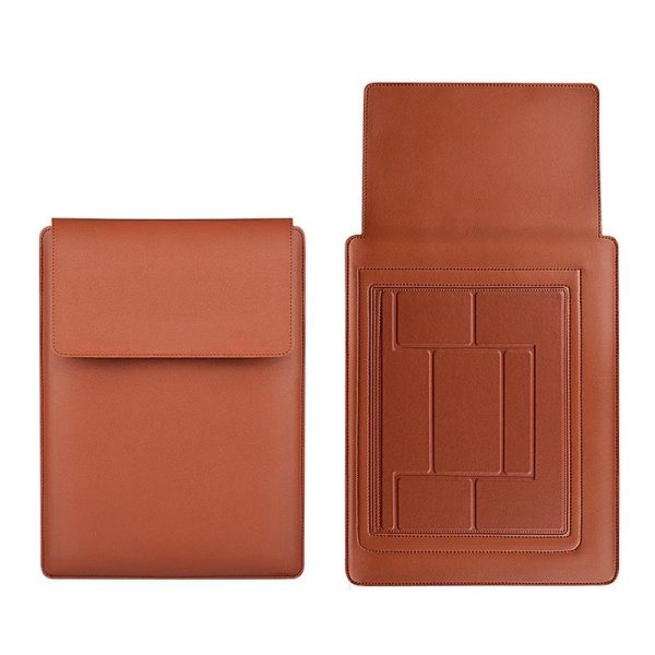 14.1 Inch Laptop Sleeve Leather Case with Small Storage Bag - Black - Image 3