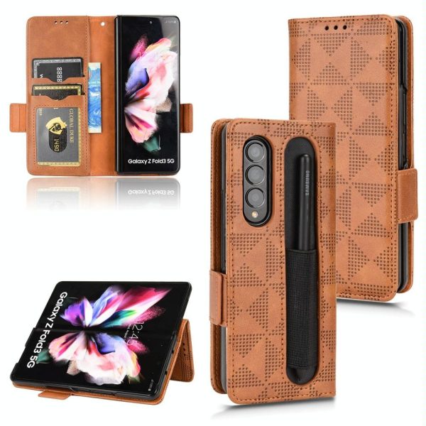 Symmetrical Leather Triangle Phone Case for Samsung Galaxy z Fold 4 - Black - Image 2