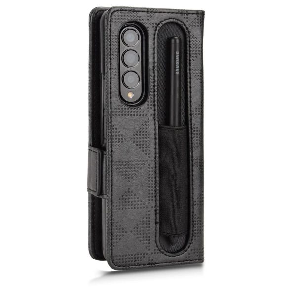 Symmetrical Leather Triangle Phone Case for Samsung Galaxy z Fold 4 - Black - Image 11