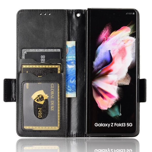 Symmetrical Leather Triangle Phone Case for Samsung Galaxy z Fold 4 - Black - Image 12
