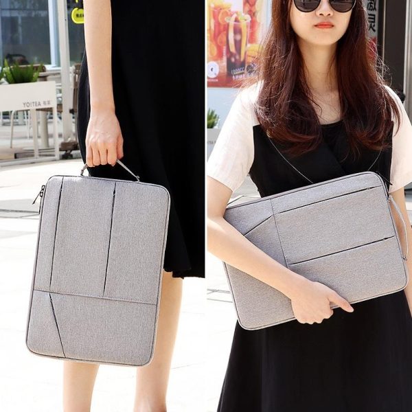 Waterproof Laptop Handbag - 15.6 Inches Shock-absorbing & Large-capacity - Grey - Image 8