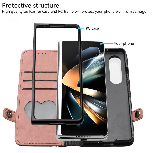 Leather Phone Case with Side Buckle for Samsung Galaxy z Fold 4 / 5g - Royal Blue - Image 6