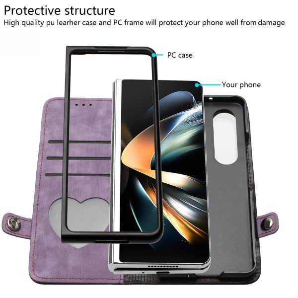 Leather Phone Case with Side Buckle for Samsung Galaxy z Fold 4 / 5g - Royal Blue - Image 12