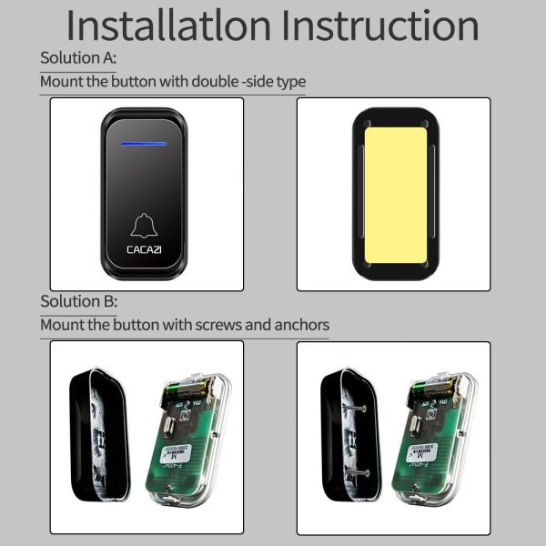 Wireless Digital Doorbell For Elderly - Home Smart - White - Image 5