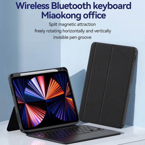 Black Leather Tablet Case With Magnetic Bluetooth Keyboard - For Ipad 10Th Gen 10.9 2022 - Image 5