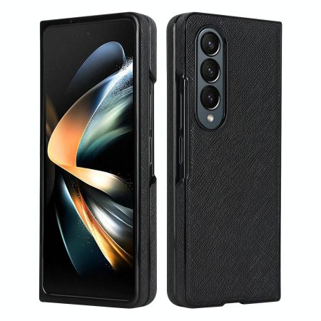 Foldable Cross Pattern Phone Case - Compact Design - Black