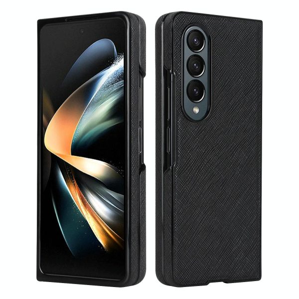 Foldable Cross Pattern Phone Case - Compact Design - Black