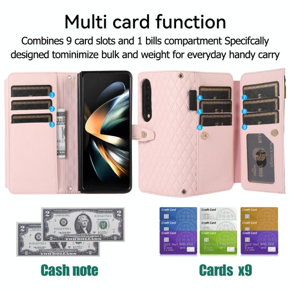 Foldable Diamond Lattice Phone Case for Samsung Galaxy z Fold 4 - White - Image 5