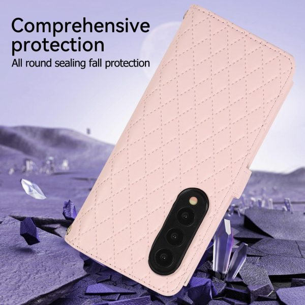 Foldable Diamond Lattice Phone Case for Samsung Galaxy z Fold 4 - White - Image 7