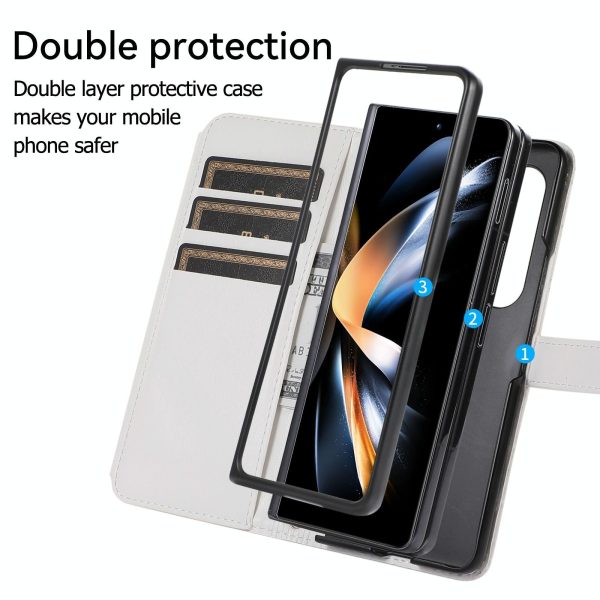 Foldable Diamond Lattice Phone Case for Samsung Galaxy z Fold 4 - White - Image 11