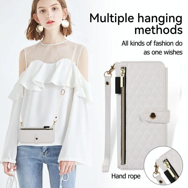 Foldable Diamond Lattice Phone Case for Samsung Galaxy z Fold 4 - White - Image 15
