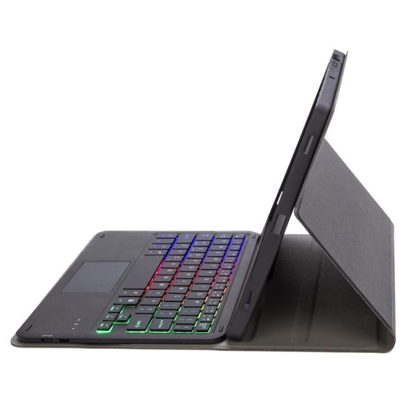 Bluetooth Keyboard Leather Case For Ipad Air / Pro 11 - Touch Pad Backlight Pen Slot - Black - Image 6
