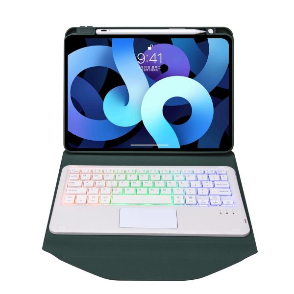 Bluetooth Keyboard Leather Case For Ipad 10.2 - Touchpad Backlight Pen Slot - 2021 / 2020 / 2019 - Black - Image 15