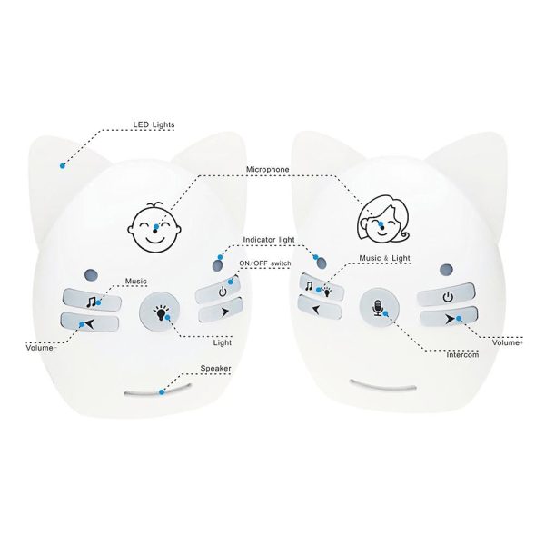 Wireless Baby Monitor With Voice Intercom And Night Light - White - Image 4