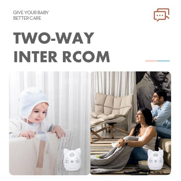 Wireless Baby Monitor With Voice Intercom And Night Light - White - Image 7