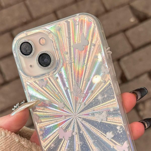 Double Layer Acrylic Tpu Shockproof Phone Case with Fireworks Butterfly Pattern and Star Butterfly Design for Iphone 15 - Image 5