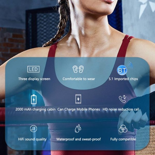 Touch Bluetooth Earphones with Dual Noise Cancellation and Charging Box - Image 14