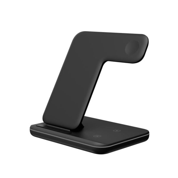 3 In 1 Magnetic Wireless Charger With Touch Ring Light - Black - Image 3