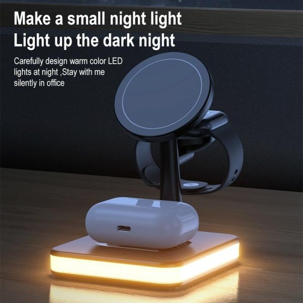 15W Wireless Fast Charger With 360° Rotating Holder - Black - Image 6