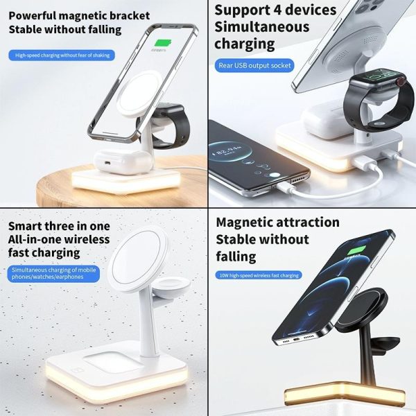 15W Wireless Fast Charger With 360° Rotating Holder - Black - Image 8