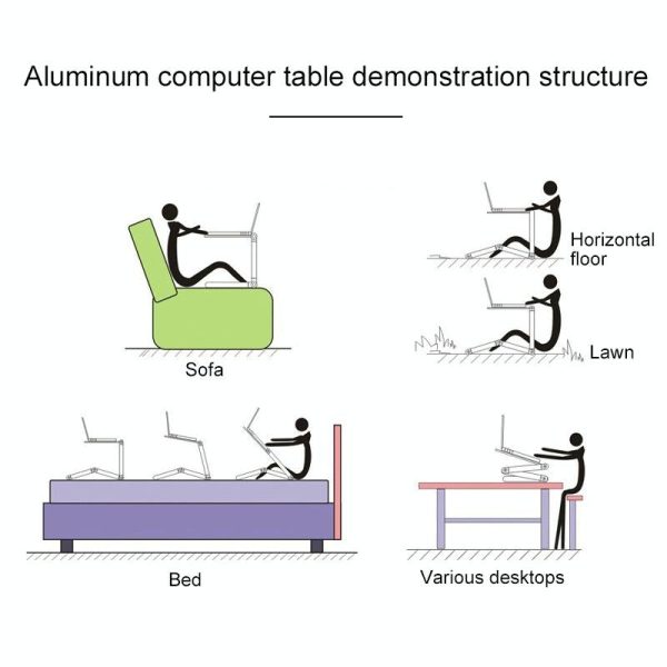 Adjustable Foldable Laptop Stand - Portable Aluminium Alloy - 360 Degree Rotation - Image 7