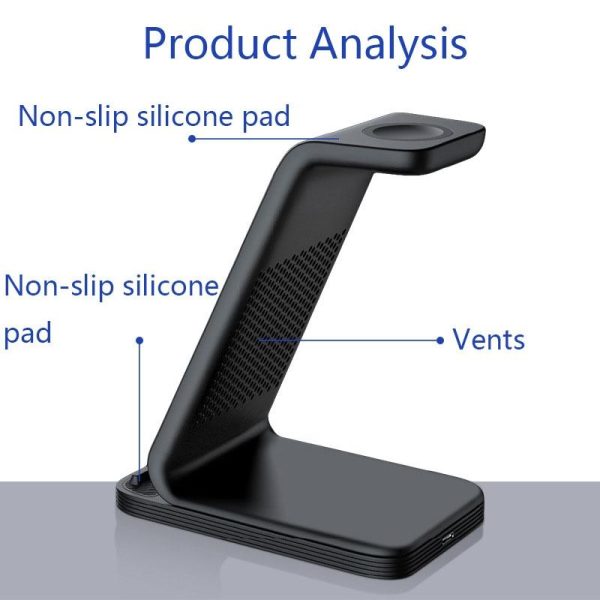 3 In 1 15W Vertical Wireless Charger - White - Image 5