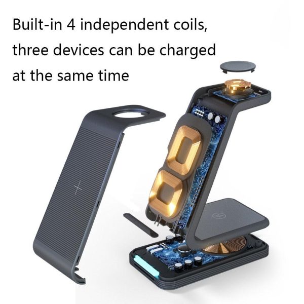 3 In 1 15W Vertical Wireless Charger - White - Image 6