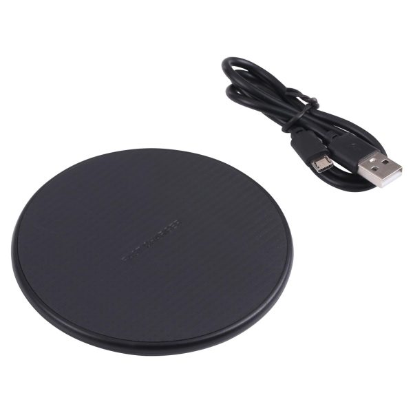 10W Plaid Pattern Round Wireless Charger - Black - Image 5