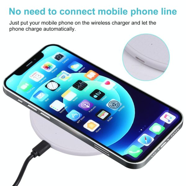 10W Plaid Pattern Round Wireless Charger - Black - Image 13