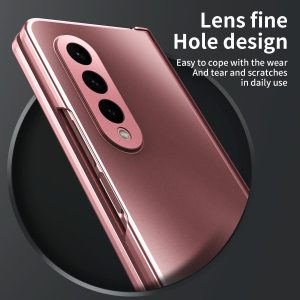 Foldable Electroplated 5g Case for Samsung Galaxy z Fold 4 - Rose Gold - Image 4